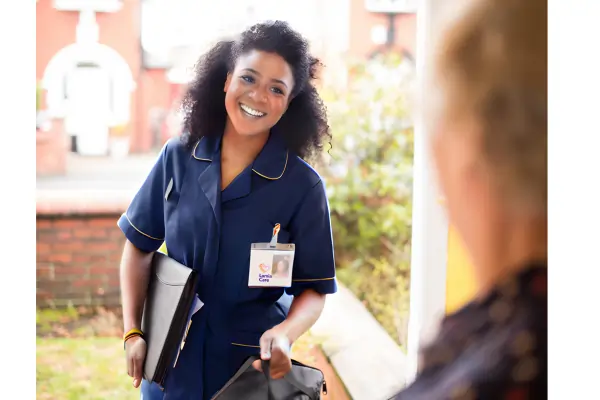 Nurse attending clients home